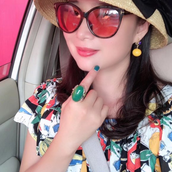 925 Sterling silver inlay Middle Eastern Amber Ring ｜Color :Green ｜ Open… - Picture 3 of 11